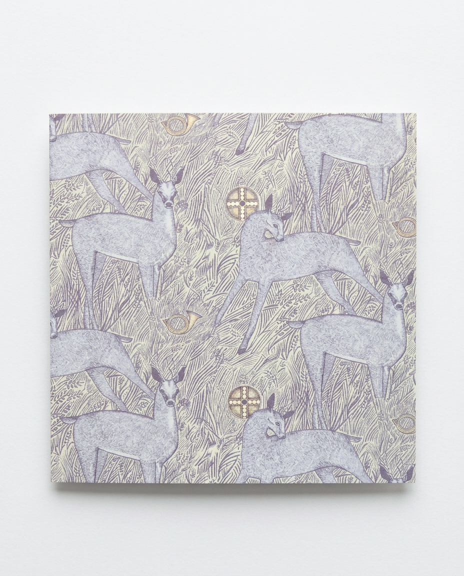 Decorative panel with deer pattern on a light gray background