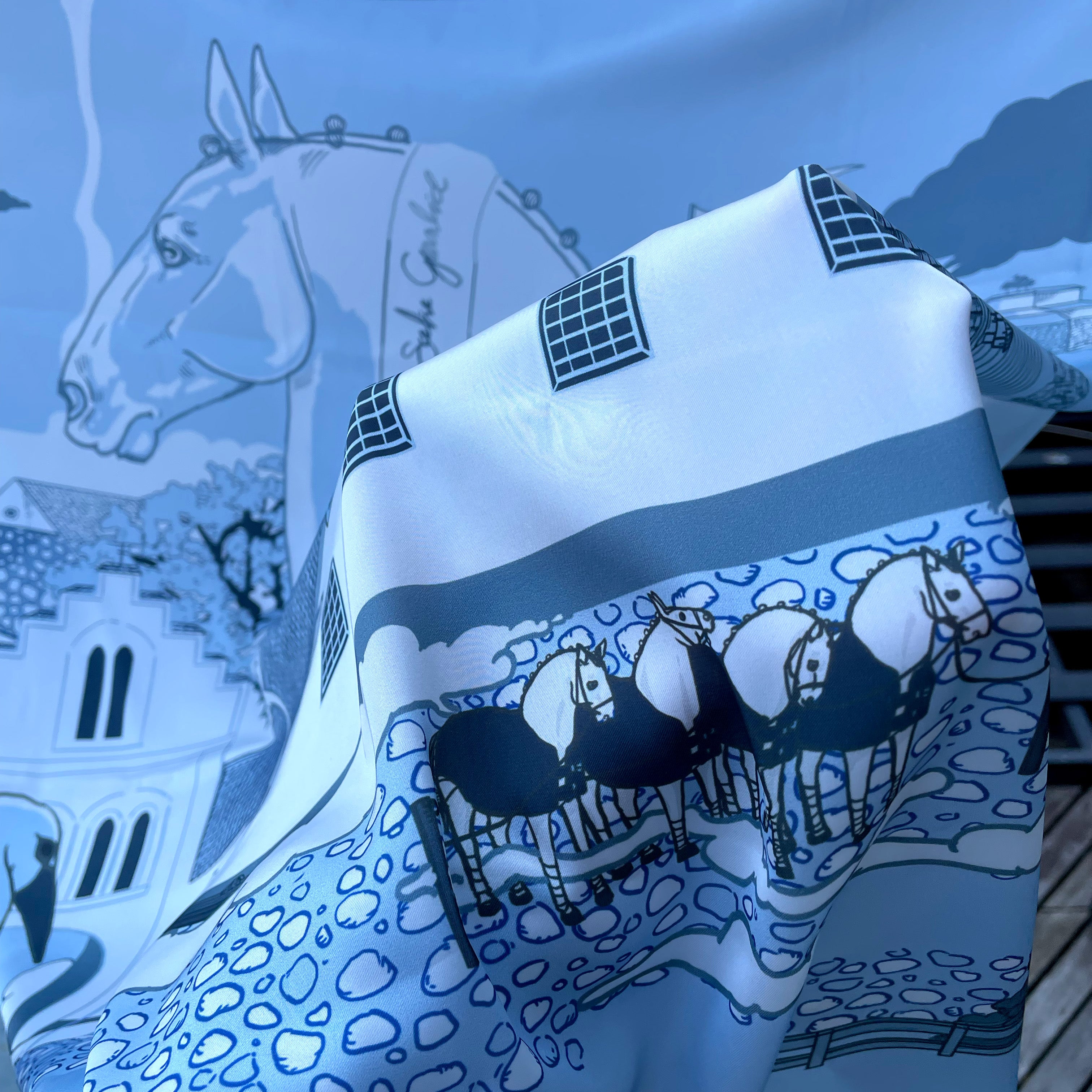 Equestrian Night Scarf