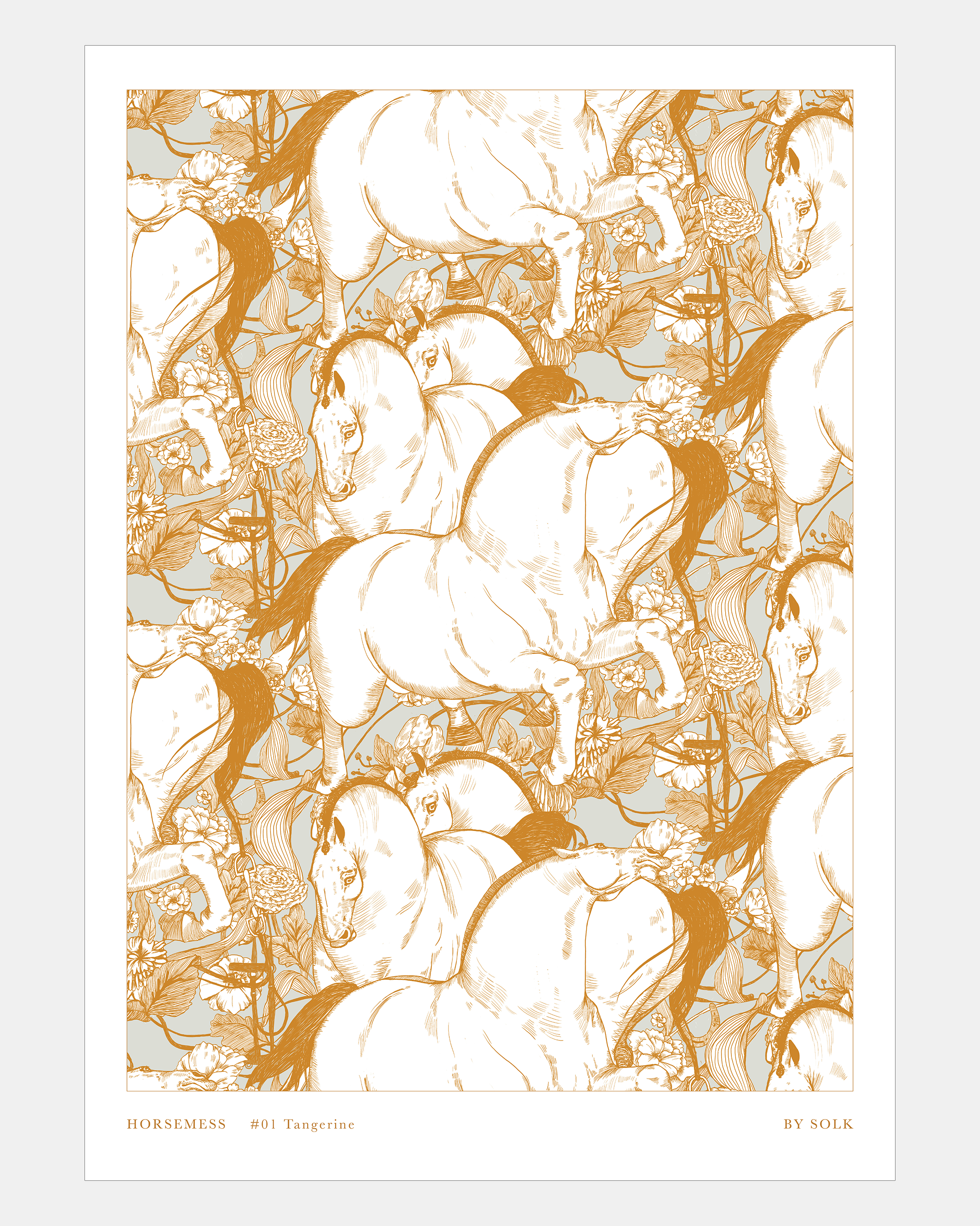 Horse Mess Tangerine Poster
