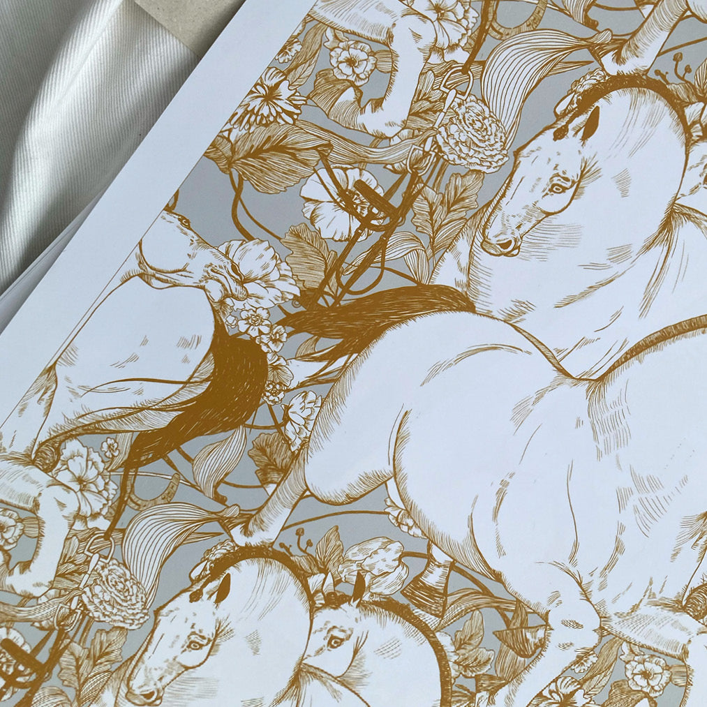 Horse Mess Tangerine Poster